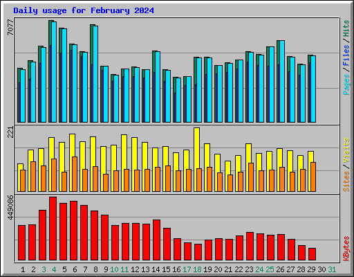Daily usage for February 2024