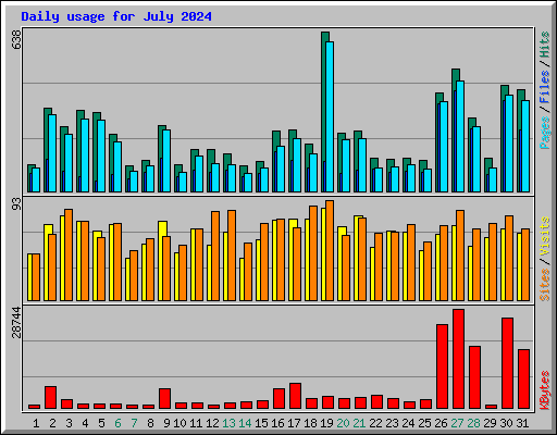 Daily usage for July 2024