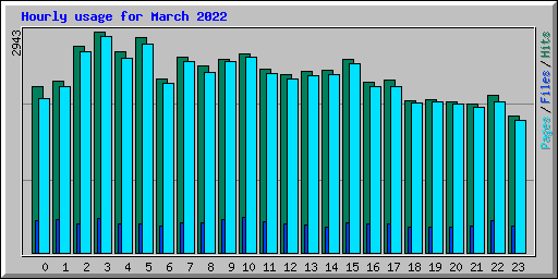 Hourly usage for March 2022