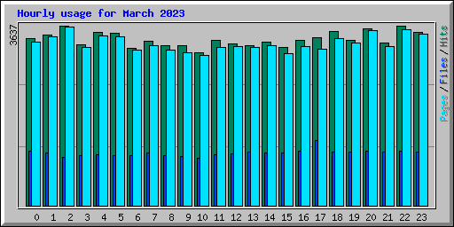 Hourly usage for March 2023