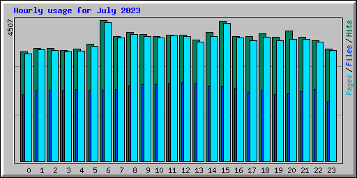 Hourly usage for July 2023