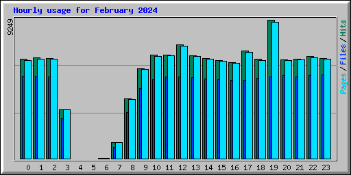 Hourly usage for February 2024